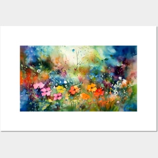 Watercolor Floral bloom Garden Posters and Art